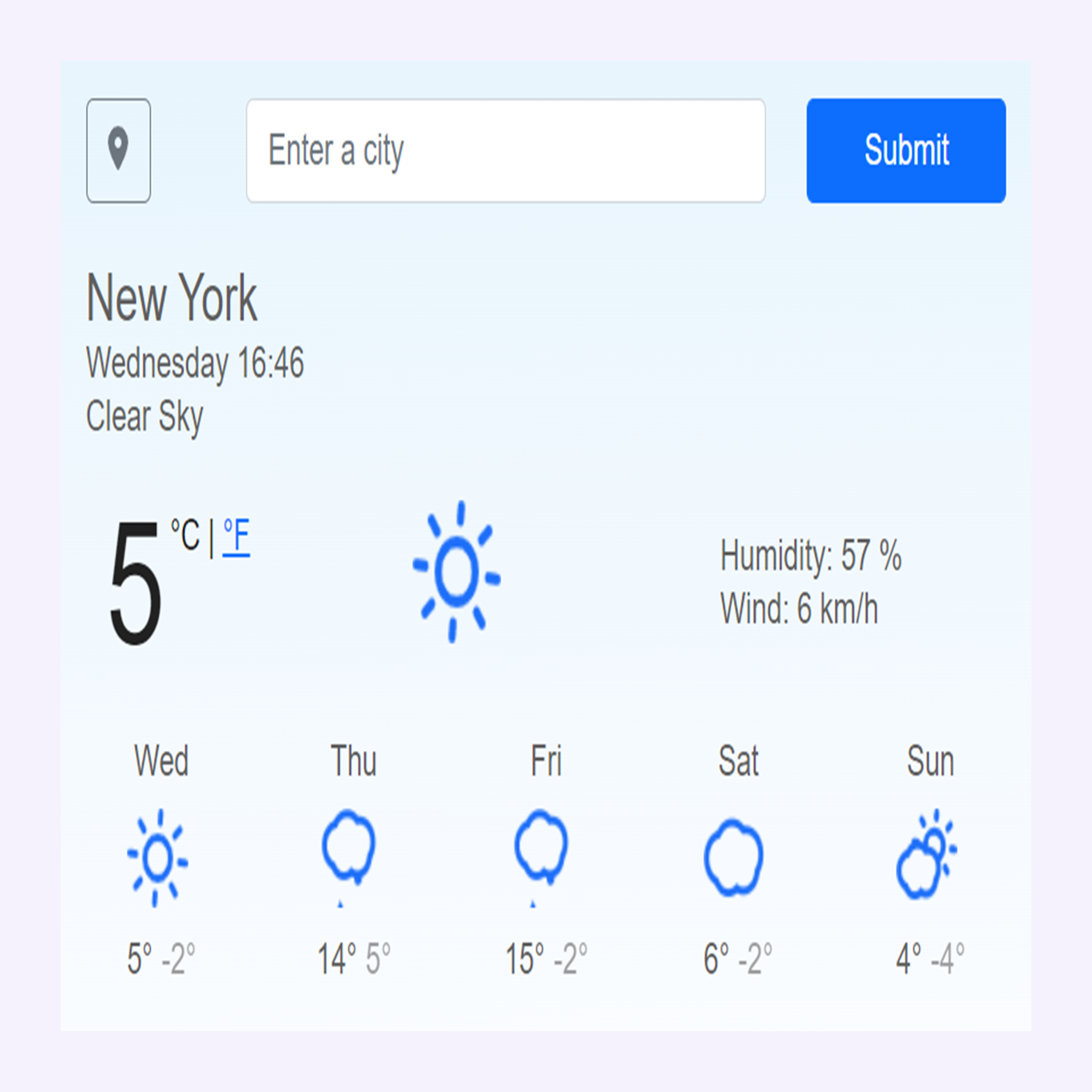 weather app preview