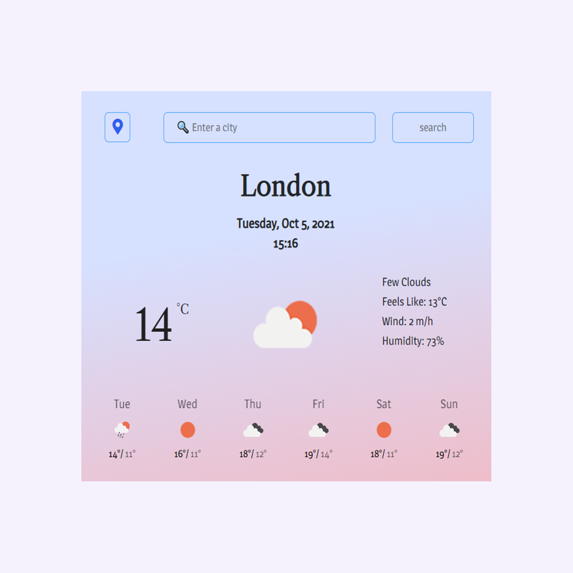 weather app preview